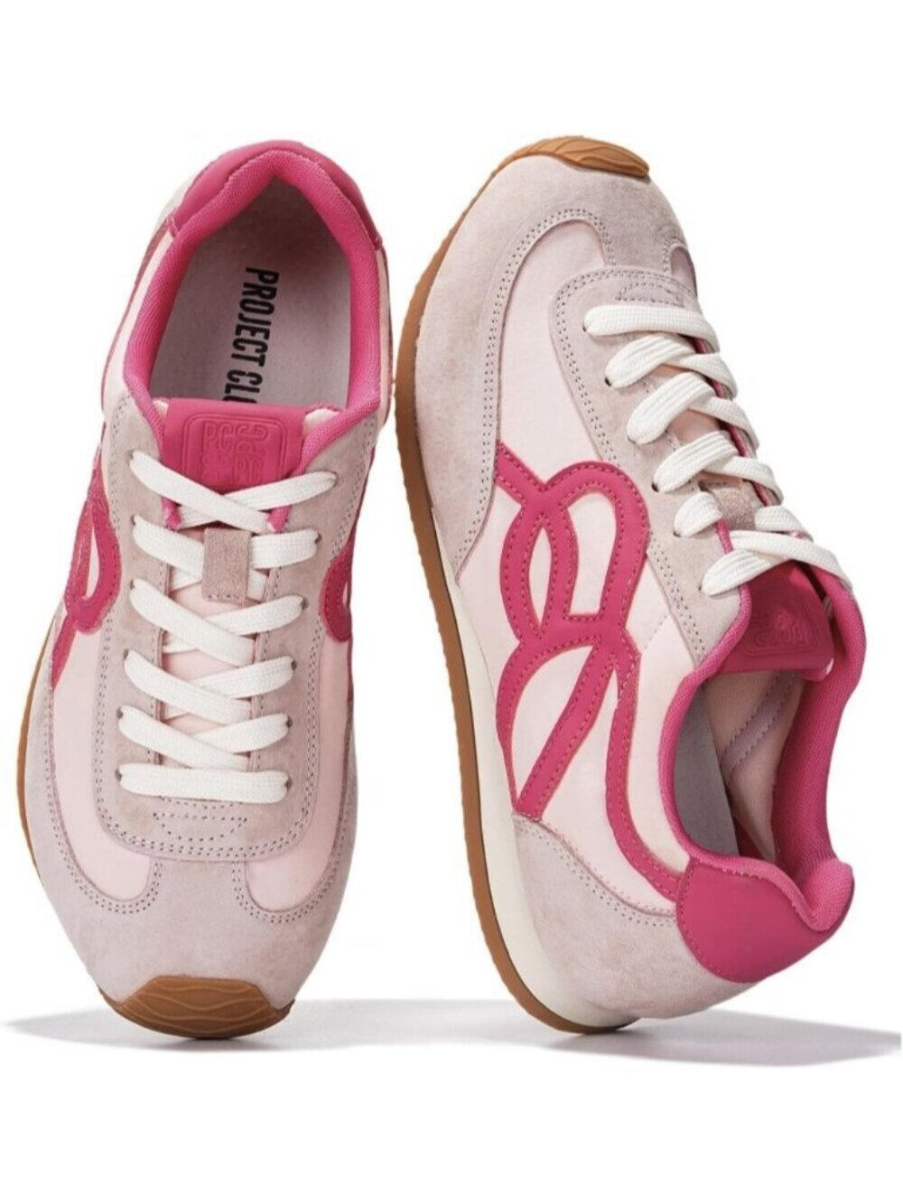 Women's Pink Lowy Closed Toe Non Slip Lace Up Memory Foam Insole Sneaker